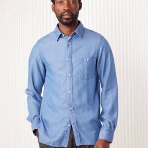 NWT OFFICINE GÉNÉRALE Mens NAVY Alex Shirt Size S